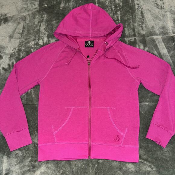 Dodo Basic Hoodie Jacket Women Large Magenta Cotton Drawstring Full Zip DWJ-6502 - Picture 11 of 11